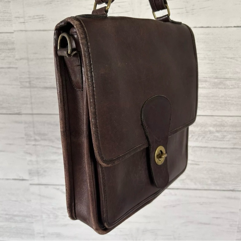 Coach Vintage Brown Leather Station Bag - Top Handle Purse 5130 Classic Classy - Picture 4 of 14